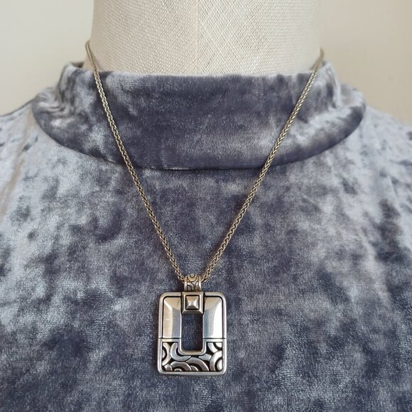 Brighton Pendant Necklace Silver Bloc Haus Crystal Jeweled Pendant with Chain - Picture 13 of 14